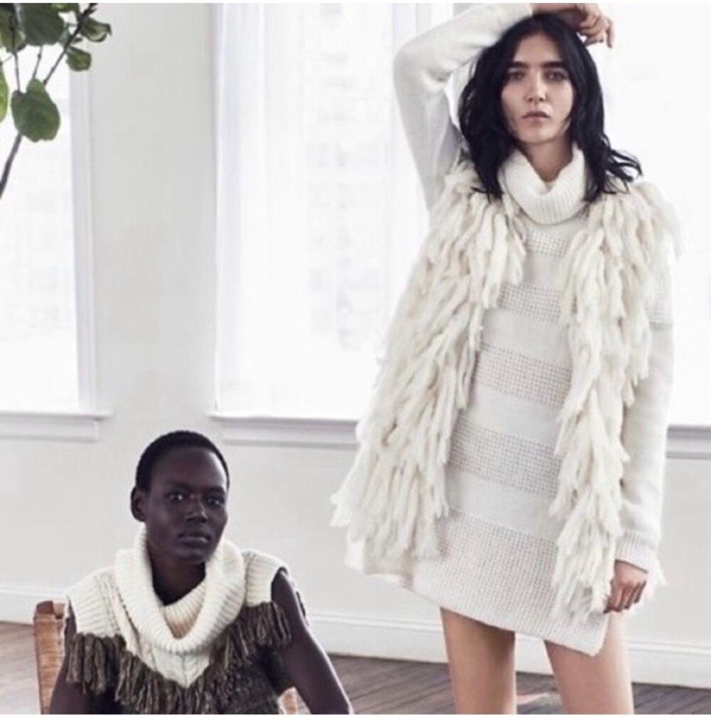 ✨Intermix Turtleneck Mohair Sweater Ivory Sz Small Mini Dress✨